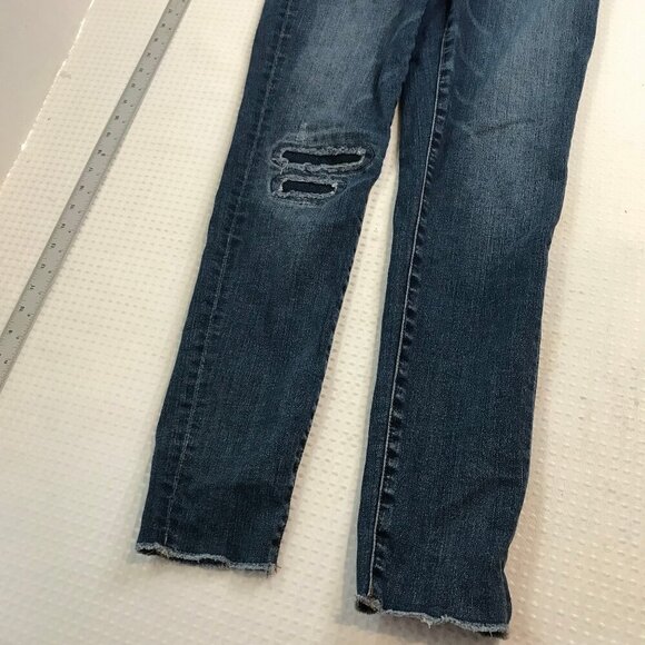J. CREW WOMENS DISTRESSED BUTTON FLY HIGH RISEJEANS SIZE 29T - Picture 8 of 10